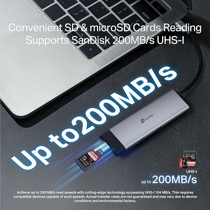 TP-Link USB C Hub 7-in-1 Multiport Adapter (UH7020C) | 4K@60Hz HDMI SD &amp microSD 100W Power Delivery 1×USB-C 2×USB-A Ports | 5Gbps High-Speed Dongle | Compatible w/MacBook and More | Plug &amp