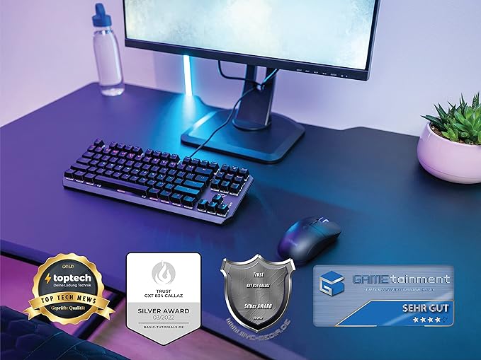 Trust Gaming GXT 834 Callaz TKL Mechanical Keyboard US/NL QWERTY Layout Outemu Switch Multicolor LED Lighting 12 Media Keys USB Gaming Keyboard 80 Percent for PC Laptop Mac Black