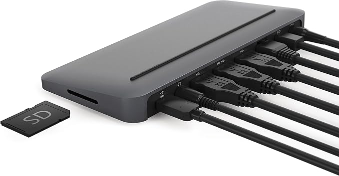 Henge Docks Stone - USB-C Multi-Port Desktop Hub for MacBook - Mini DisplayPort Ethernet Power Supply 3 USB SD Card Headphone/Speaker Connections