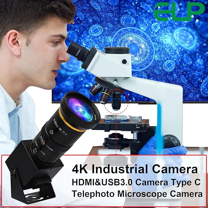 4K USB3.0 HDMI Camera 60fps Manual Zoom Webcam for Computer Mini Lightburn for Laser Engraver H.264 Telescope USB Security Industrial PC Camera for Raspberry Pi Jetson Nano