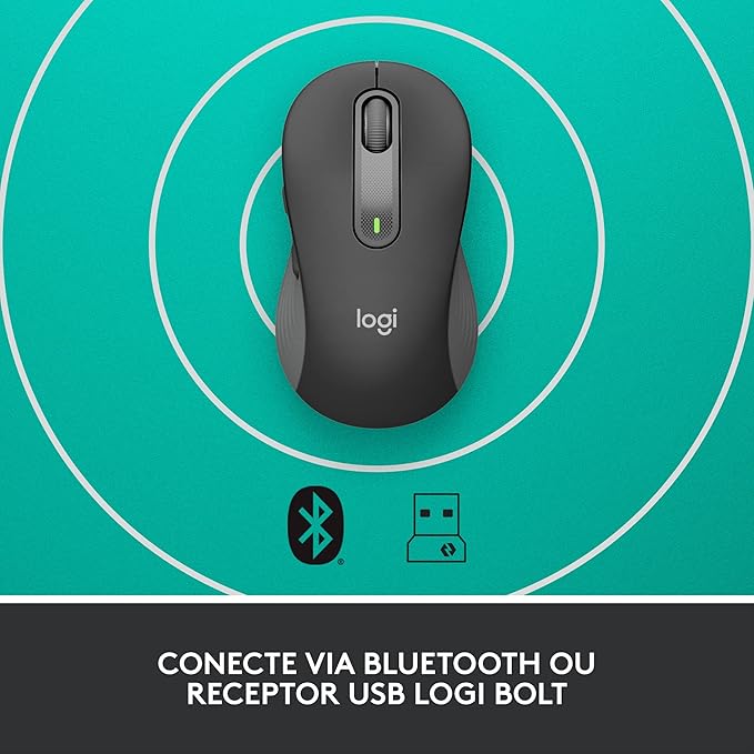 Logitech Signature M650 Wireless Mouse - for Small to Medium Sized Hands 2-Year Battery Silent Clicks Customizable Side Buttons Bluetooth Multi-Device Compatibility (Graphite) (Renewed)