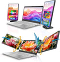14 1200P IPS Triple Screen Portable Laptop Monitor Extender with USB Docking Station 1920x1200 FHD Plug-Play Detachable Travel Display for 13-17 Notebook for HDMIUSB-A and USB-C