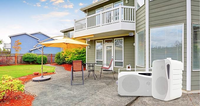 Rockville HP4S Pair 360W 4 Outdoor/Indoor Speakers 4 Ohm Weather-Resistant Swivel Brackets 4 Woofer + 1/2 Tweeter for Home Theater and Patio