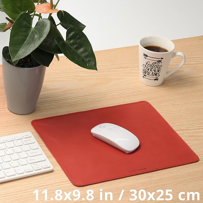 Genuine Leather Mouse Pad (red Large)