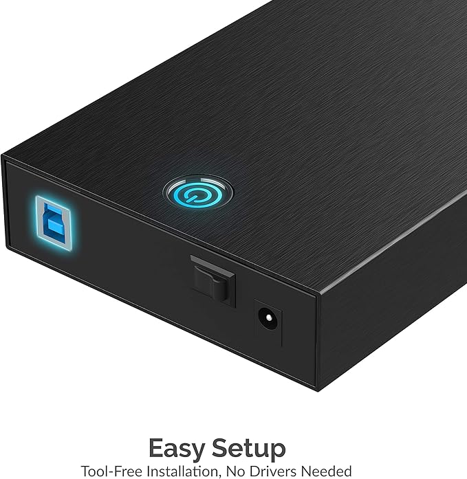 SABRENT USB 3.0 Enclosure for 2.5” &amp 3.5” SATA HDD/SSD – Tool-Free UASP LED Indicator Plug &amp Play Power Adapter &amp Cable Included – External Hard Drive Case for Windows/macOS/Linux (EC-