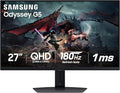 SAMSUNG 27-Inch Odyssey G50D Series QHD Fast IPS G-Sync Compatible Gaming Monitor 1ms VESA DisplayHDR 400 180Hz AMD FreeSync Adjustable Stand Eye Saver Mode LS27DG500ENXZA