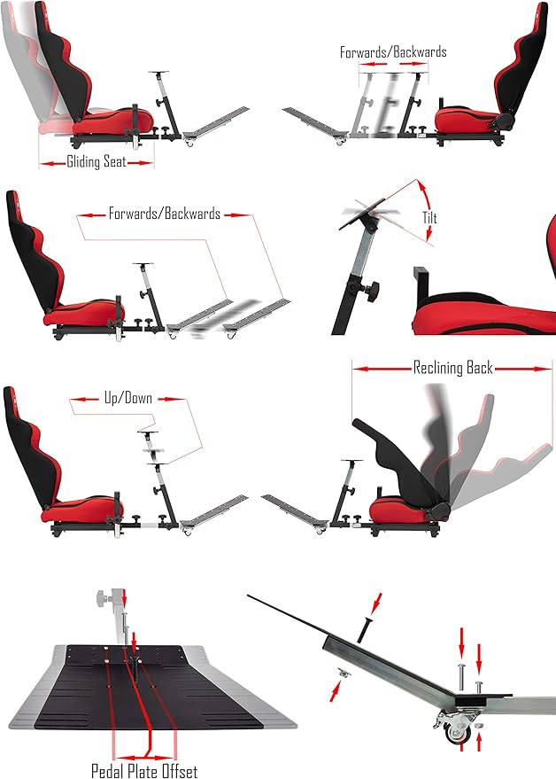 Advanced Racing Simulator Seat Driving Simulator Gaming Chair with Gear Shift Mount