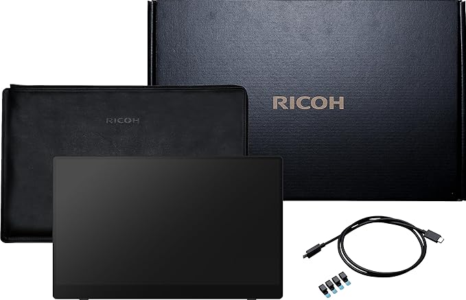 Ricoh 150BW Portable 15.6 Vivid OLED 350nit Lightweight Display Monitor and Touchscreen w/Dual Speakers Wireless with Multicasting Battery Powered - for Laptop Desktop Mac PC