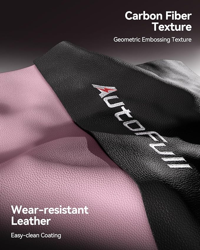 AutoFull C3 Gaming Chair Racing Style Gaming Chair with Ergonomic Lumbar SupportAdjustable High Back PU Leather PC Chair with FootrestPink