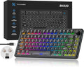 Transparent Mechanical Keyboard 80-Key RGB Backlit Wireless Gaming Keyboards Hot Swap Customizable Clear Acrylic Design Quiet Linear Switches 3 Modes BT5.0/2.4G/USB-C 4000mAh Battery (Black)