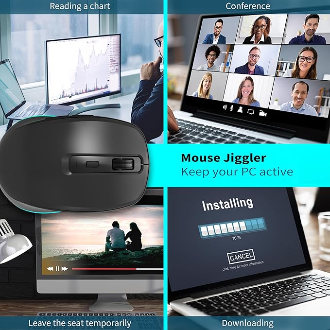 Quiet Wireless Keyboard and Mouse Backlit Rechargeable Silent Flat Keyboard Mouse Combo Jiggle Mouse 2.4GHz Cordless Slim Keyboard Mouse for Mac Windows PC Computer Laptop Desktop (Space Gray)