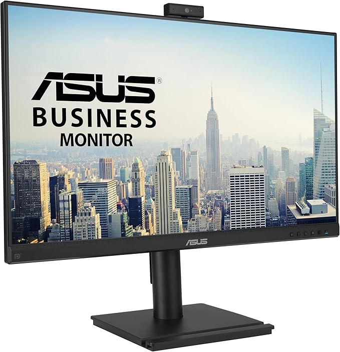 ASUS 27” 1080P Video Conferencing Monitor (BE279QFK) - Full HD IPS 100Hz Frameless Built-in Webcam Mic Array Speaker Height Adjustable Ergonomic Design Eye Care Wall Mountable 3 yr warranty