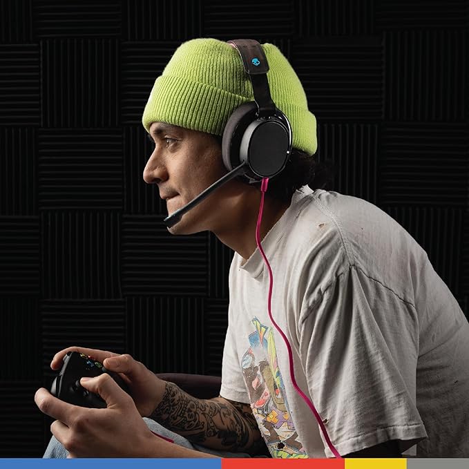 Skullcandy SLYR Pro Multi-Platform Wired Gaming Headset Removable Mic Lightweight Design Ultra-Soft Memory Foam Ear Cushions Mute and Volume Controls PC Xbox PlayStation - Black Digi-Hype