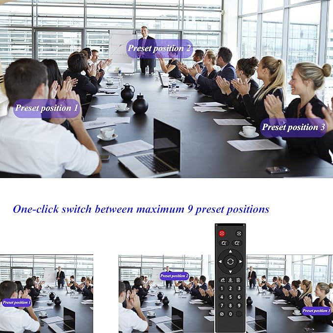 1080P PTZ with 18X Zoom Wireless Webcam Conference Room Camera for Professional Meeting System Zoom Meeting Teams OBS Wireless Streaming Webcam with Built-in Mic for PC/Mac/Laptop