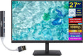 acer 27 FHD IPS Monitor with 4ms Response Time Anti Glare VESA Mount (100mm) VGA HDMI &amp DKZ USB Port Expander Black Color