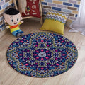 Batik Rug for Kitchen Bathroom Bedroom Living Room -Round Floor Mat Modern Area Rugs Runner Paisley Motif Oriental Feminine Cultural EasternMulticolor Diameter 39.3 in