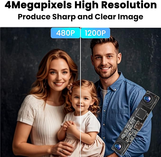 120fps 3D Stereo USB Camera Global Shutter 1200P Synchronization Dual Lens Module 90 Degree for PC Computer USB2.0 Plug and Play Face Recognition QR Codes Scanning