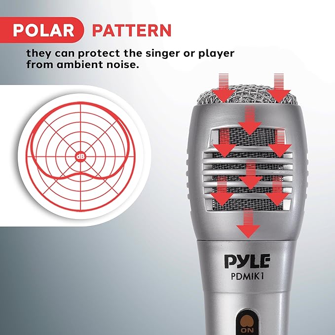 Pyle Professional Dynamic Microphone - 10-Pack Unidirectional Handheld Mic with Built-in Pop Filter High Signal Output 6.5 ft. XLR Audio Cable Ideal for Stage Karaoke &amp Studio Performances