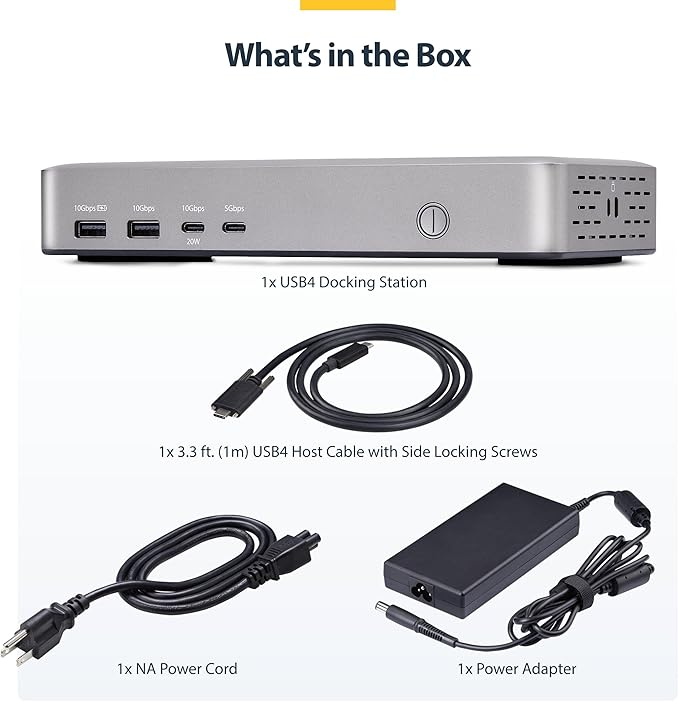 StarTech.com USB-C Docking Station (10-in-1 USB4) Up to 100W Charging for Laptop 40Gbps Data Transfer 2.5Gb Ethernet Single 8K Dual 4K Display 6X USB (Not MacOS Compatible)