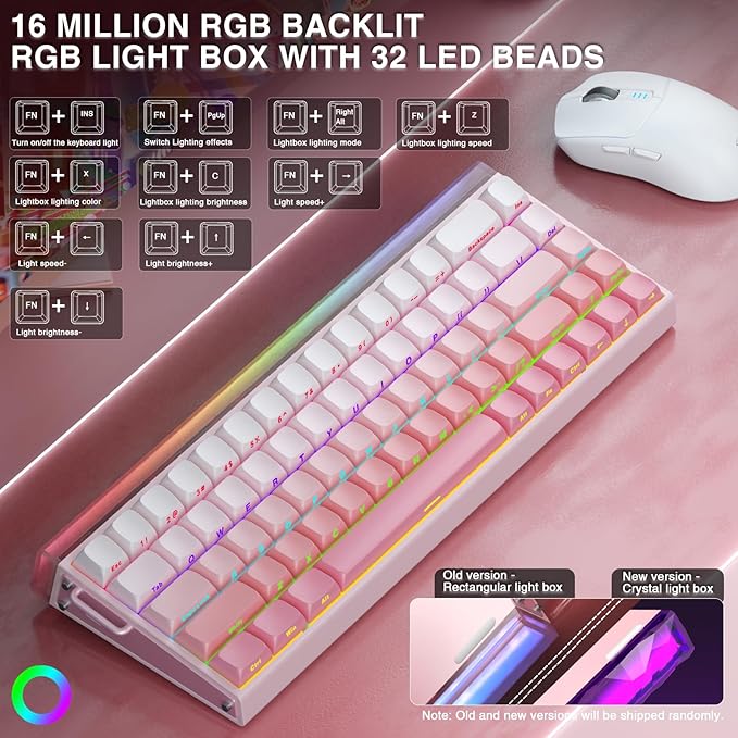 AULA Hero 68 HE 60% Wired Gaming Keyboard Hall Effect Magnetic Switch Keyboard with Adjustable Actuation Fast Trigger Mode 8K Hz Polling Rate 0.125ms LatencyRGB Backlit Side Printed PBT Keycaps