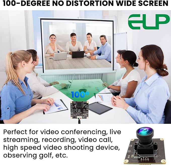ELP 1080P 120fps USB Camera Module for Computer 11.6mp Lightburn Camera Mini UVC USB2.0 High Speed PC Camera Wide Angle USB Security Web Camera Board for Laptop (100° no Distortion Lens)