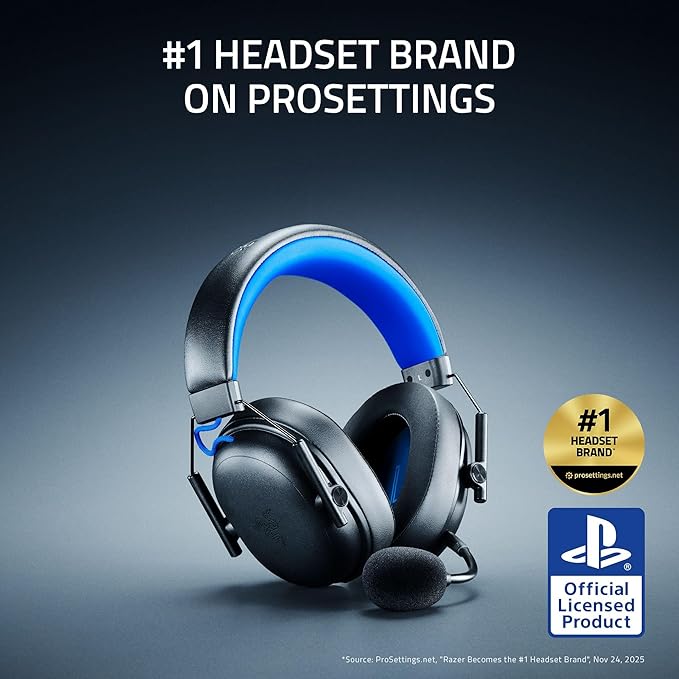 Razer BlackShark V3 X HyperSpeed Wireless Gaming Headset for PS5: 50mm Drivers - Cardioid Mic - 2.4 GHz Bluetooth - Works with PC Mac Nintendo Switch Smartphone - Long Battery Life - Black