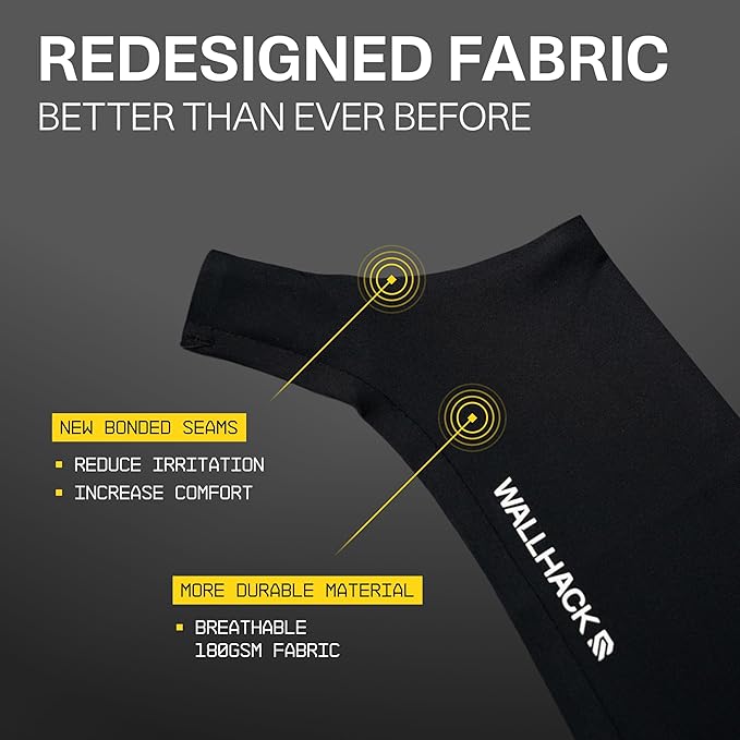 Wallhack Gaming Pro Sleeve | Low-Friction High Comfort Performance | Improve comfort on cloth and glass mouse pads | Full sleeve Design Exposed hand S/M Black
