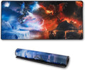Alpine Innovations Surface Mat with Stitched Edges | Giant Mouse Pad 16” x 33” | Durable Non-Slip Rubber Base | Computer Keyboard Pad for Desktops | Dragons