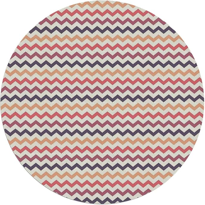 Multicolor PU Leather Office Chair Mat for Hardwood and Tile Floor Horizontal Pattern Simplistic Modern Floor Mats Wood/Tile Protection Mat for Office &amp Home Coral Diameter 47.2 in