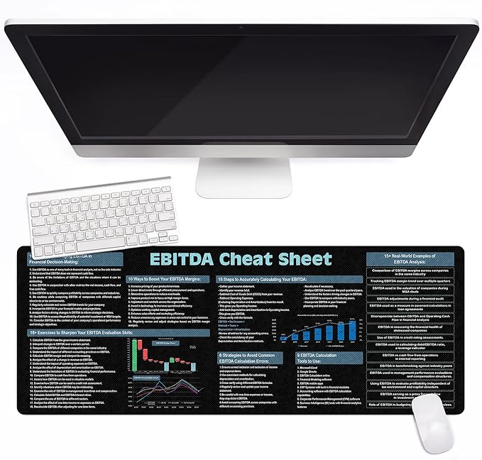 EBITDA Cheat Sheet Mouse Mat KMH Mouse Pad Financial Analysis Large Desk Pad Mouse Pad for Accountants Analysts Mousepad Gift Essential Computer Accessories for Study Work and Reference Purposes