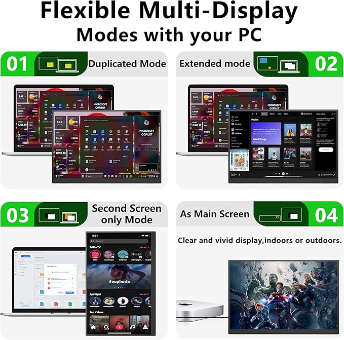 Portable Monitor Touchscreen 14” 1920 * 1200P Gaming DisplayBuilt-in Stand Speakers HDR IPS External Monitor for Laptop PortableTravel Monitors for Laptop Mac PC Phone PS4/5 Xbox Switch