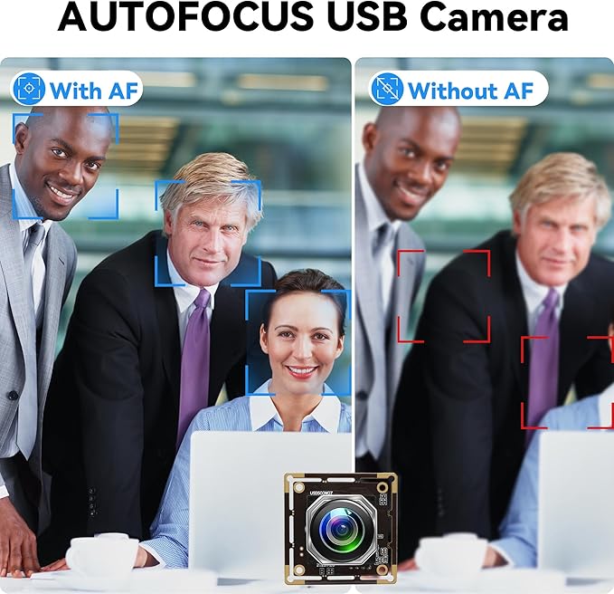 USB Camera Module 5Megapixels 1944P 30fps Color Camera Module with 185Degree Autofocus Fisheye Lens Lightburn Webcam for Linux Mac OS Raspberry pi Widely Used in Industrial Security Monitoring
