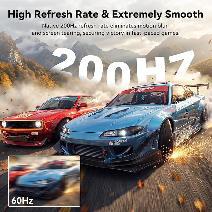 24 Inch Curved 200hz Gaming Monitor FHD 1080p Computer Monitor with 3000R 4000:1 Contrast 1ms Response Time 99% sRGB AMD FreeSync Eye Care HDMI 2.0 &amp DP 1.4 VESA Mount for Game &amp Offi
