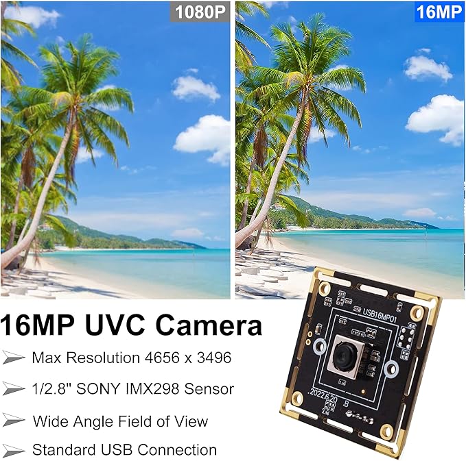 SVPRO Autofocus USB Camera Module for ComputerIMX298 16MP CMOS USB Camera for OpenCV LightBurn UVC Video CameraIndustrial Webcam Board for 3D PrinterRaspberry Pi with 3.3ft/1m Cable