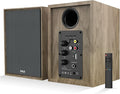 PyleUsa Powered Bookshelf Speaker Monitors HiFi Studio Monitor Computer Desk Stereo Speaker System Opt/Coax/RCA/USB/AUX Out Connection VOL/TREB/BASS Control Studio Sound Wood - PBKSRB40