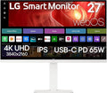 LG 27U730SA-W 27-Inch Smart 4K UHD (3840 x 2160) IPS Computer Monitor HDR10 Built-in Speaker Screen Share Bluetooth Remote Control HDMI USB Type-C PD 65W Tilt/Height/Swivel/Pivot Stand White