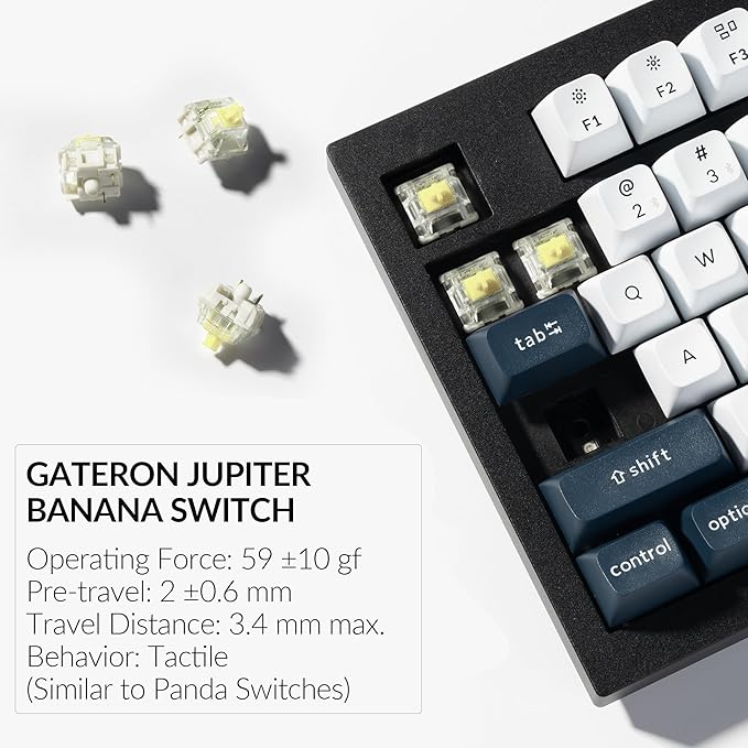 Keychron Q5 Max Wireless Custom Mechanical Keyboard 2.4 GHz Bluetooth QMK Full Aluminum 96% Layout RGB with Hot-swappable Gateron Banana Switch Compatible with Mac Windows Linux