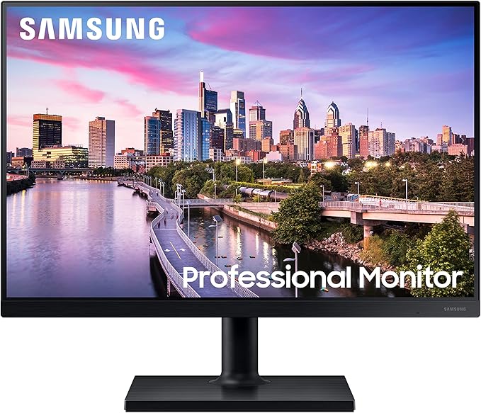 SAMSUNG FT45 Series 24-Inch WUXGA 1920 x 1200 Computer Monitor 75Hz IPS Panel HDMI DisplayPort DVI USB Hub Built-in Speakers Height Adjustable Stand 3 Yr WRNTY (LF24T454GYNXZA)Black