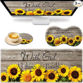Large Game Mouse Pad + Wrist Support Pad + Coffee Coaster Sunflower Quote Matthew 19:26 Foldable Table Mat with Stitched Edge Non-Slip Set Pad Suitable for Office Work and Home