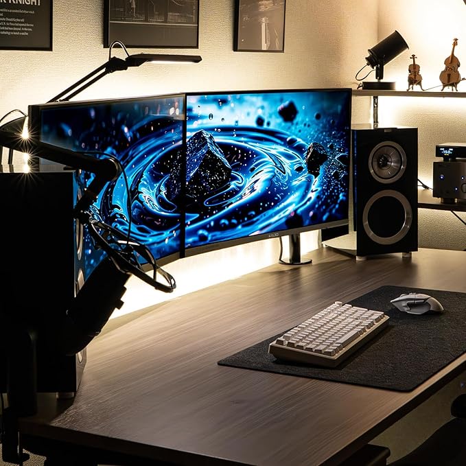 Kado Dual Gaming Monitor Setup - 2-Pack 27 165Hz 1ms 1920x1080 Flat Screen Computer Monitor Parallel Gaming AMD FreeSync Premium Panoramic VESA Mount HDMI DisplayPort Built-in Speakers