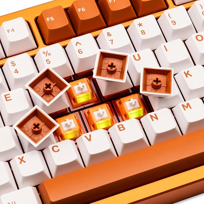 KEEBMONKEY WOBKEY Rainy 75 Aluminum HMX/JWK Switches Mechanical Keyboard with Superior Acoustics Wired BT 2.4G Wireless Connectivity (Pro Orange(Stainless Steel Weight))