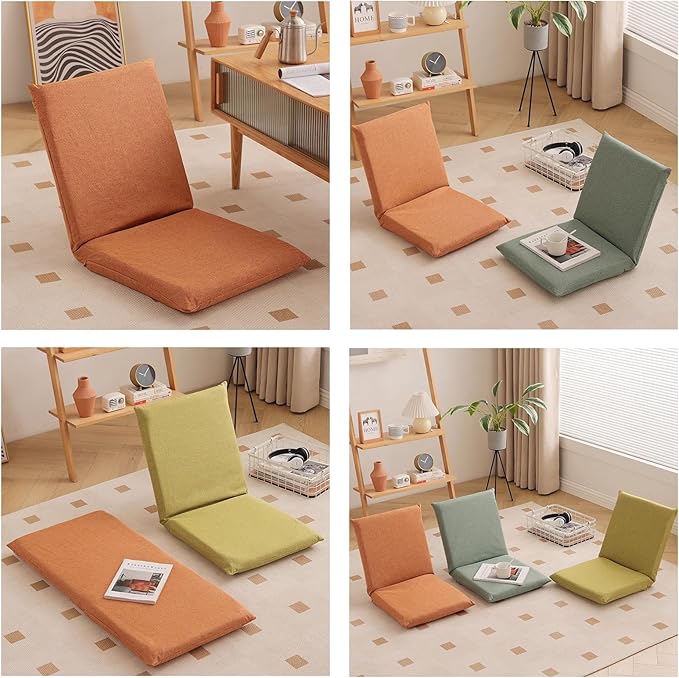 BTZHY Floor Chair Floor Chair Meditation Floor Chair Lazy Sofa Chair with Back Support Portable Floor Chair Ergonomic Lounger Sofa for Seating Gaming Reading TV WatchingKhakiS