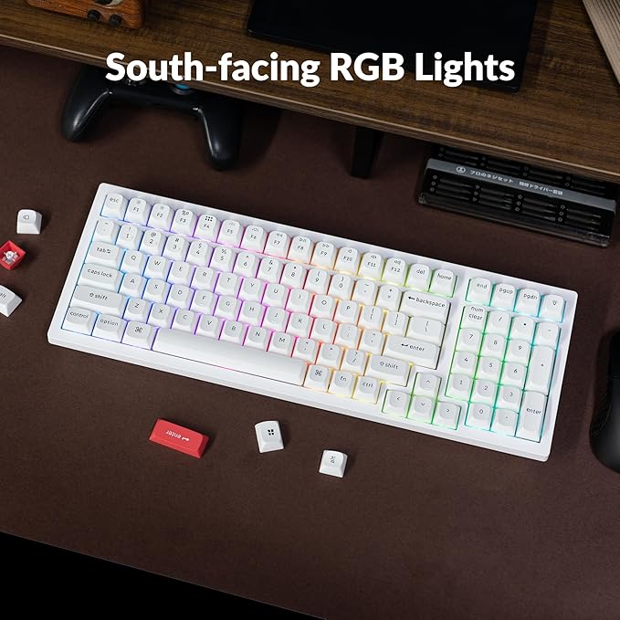Keychron K4 Pro QMK/VIA Custom Wireless Mechanical Keyboard Programmable Hot-swappable 100 Keys RGB Backlight Wired Gaming Keyboard with K Pro Brown Switches for Mac/Windows/Linux