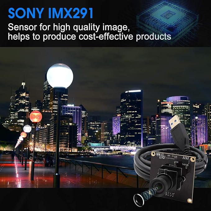 2MP USB Camera Module High Speed USB 3.0 Webcamera 100 Degree 1080p Webcam with IMX291 Sensor Industrial Camera Supported OTG for Android Windows Linux Mac