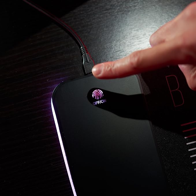 DC Comics Batman XL RGB Gaming Mat with 15W Wireless Charger | Customizable LED Anti-Slip Spill-Resistant