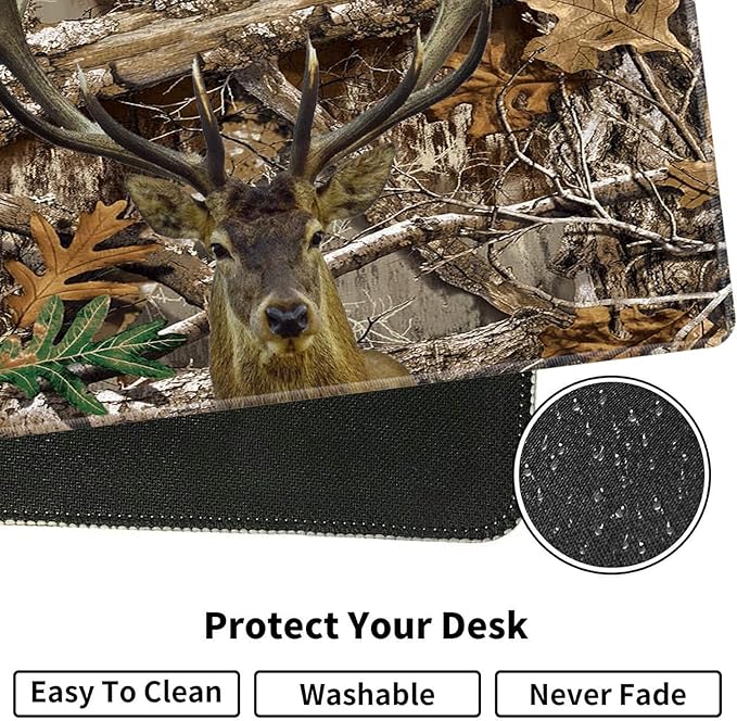Large XXL Gaming Desk Mat 31.5x 11.8 Ergonomic Keyboard Wrist Rest &amp Mouse Pad Wrist Rest + Coaster Set Non-Slip Base Memory Foam Office and Home Camouflage Giraffe