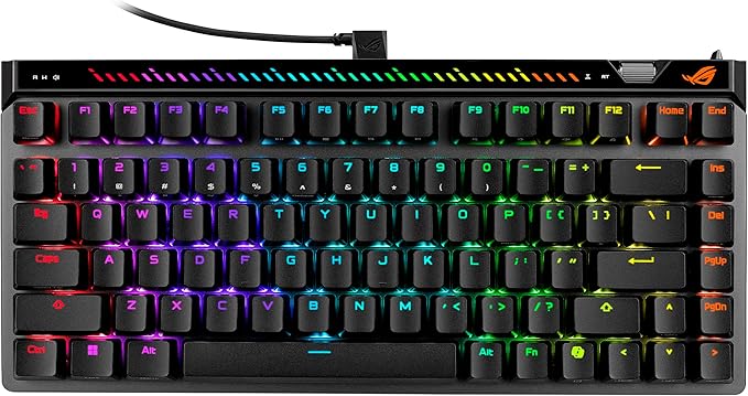 ASUS ROG Falchion Ace 75 HE Wired Analog/Hall Effect Gaming Keyboard – 75% TKL USB Hot Swappable HFX V2 Magnetic Switch Rapid Trigger 8KHz Polling ABS Keycap Carry Case Web-based Config - Black