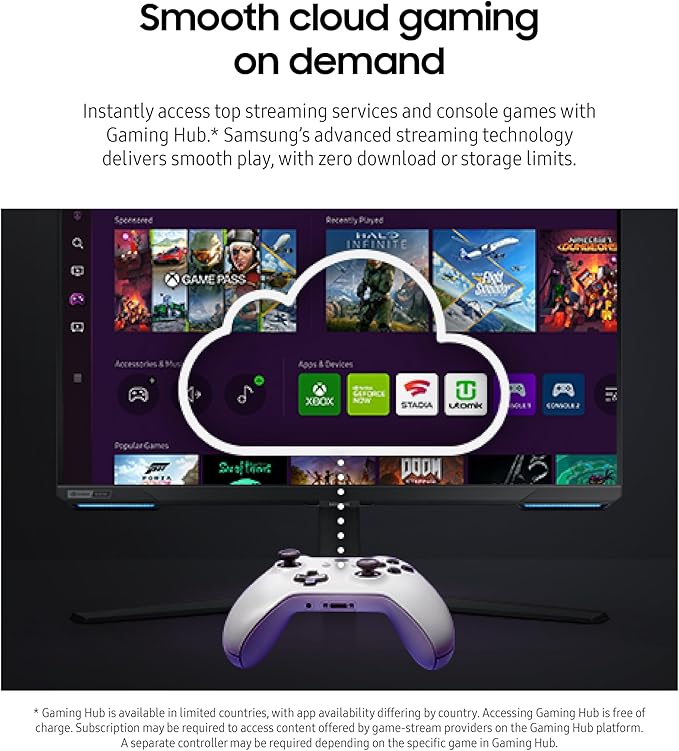 SAMSUNG 28” Odyssey G70B Series 4K UHD Gaming Monitor IPS Panel 144Hz 1ms HDR 400 G-Sync and FreeSync Premium Pro Compatible Ultrawide Game View LS28BG702ENXGO Black