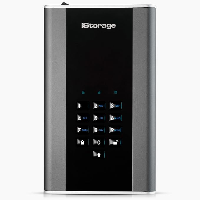 iStorage diskAshur DT2 256-bit 10TB | FIPS Level 3 Certified | Secure encrypted Desktop Hard Drive | Password Protected