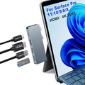 Surface Pro 11 Hub Adapter Microsoft Surface Pro 9/10/11/X Docking Station with 4K HDMI USB C Thunderbolt 4(8K Display+40Gbps Data+100W PD) USB 3.0/2.0 - USB C Hub Adapter for Surface Pro 11/10/9/X
